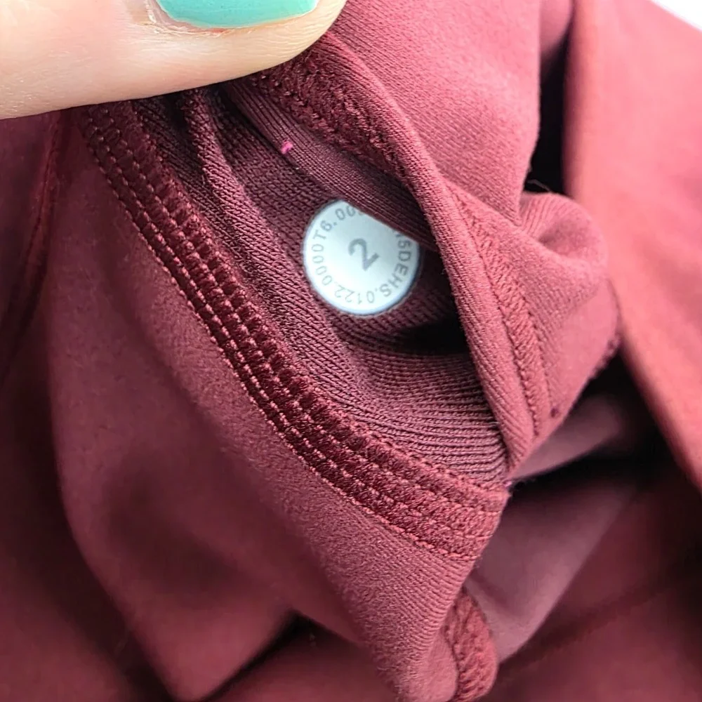 Lululemon Wunder Train Womens 2 Burgundy High Rise Leggings‎ Everlux Yoga Pants